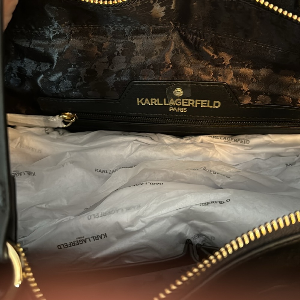 Karl Lagerfeld Sandra black leather tote BNWT - Picture 10 of 10